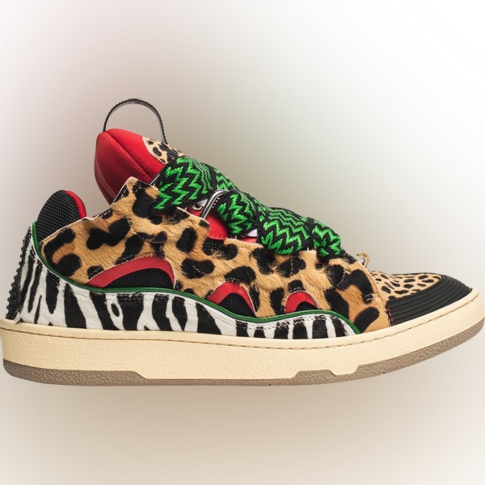 NIB - Lanvin style MEN'S ANIMAL-PRINT CURB SKATER SNEAKER IN MULTICOLOUR